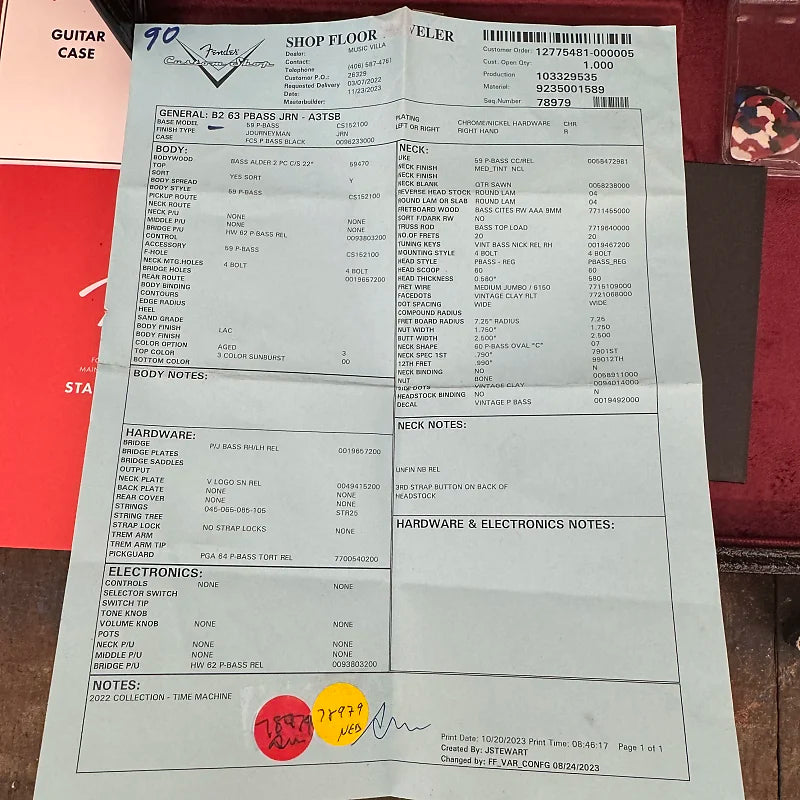 1963 Fender Precision Bass Custom Shop 2023 - Sunburst